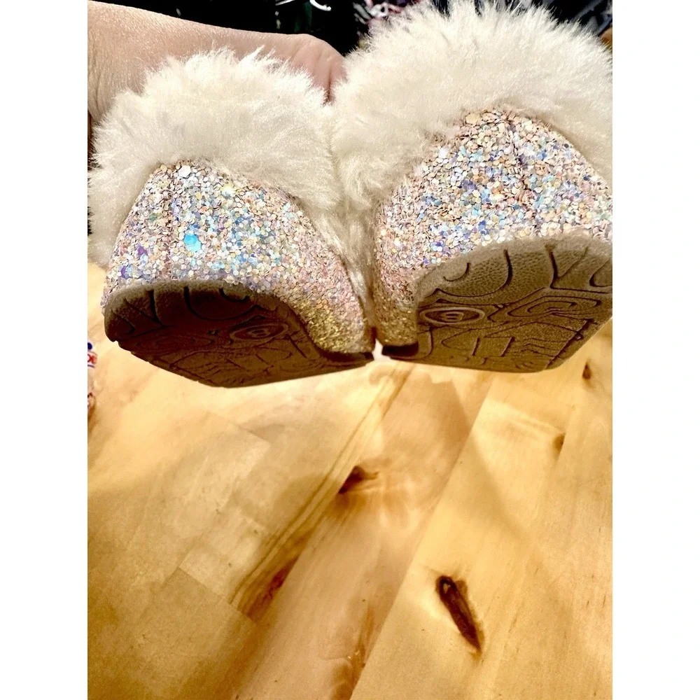 Baby Cat And Jack Pink Glitter Slippers NEW